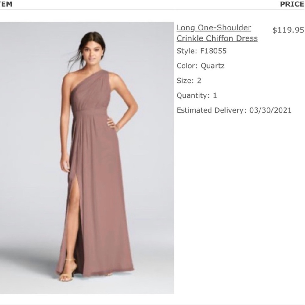 One-Shoulder Crinkle Chiffon Maxi Dress in Quartz